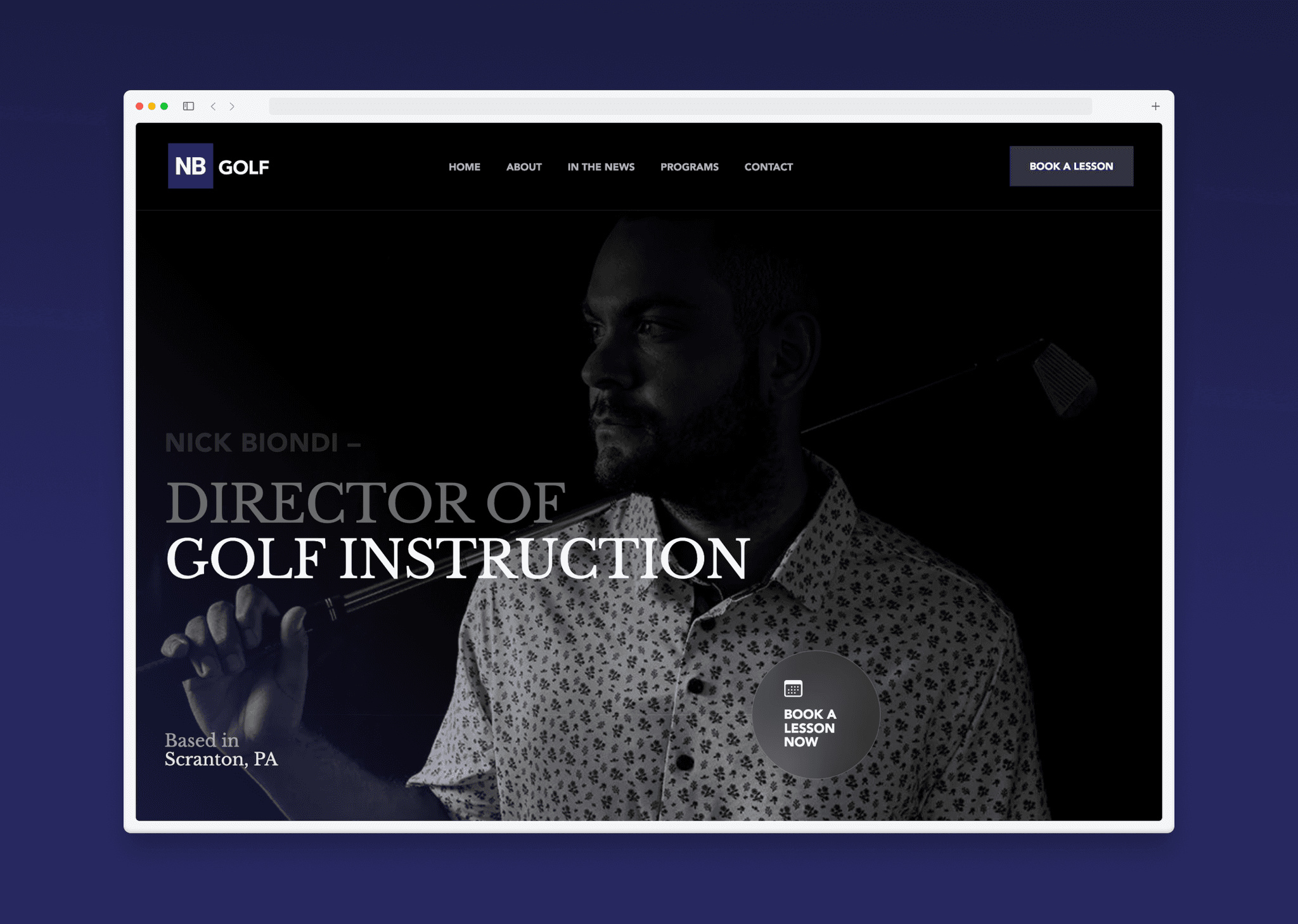 Nick Biondi Golf Marketing Site