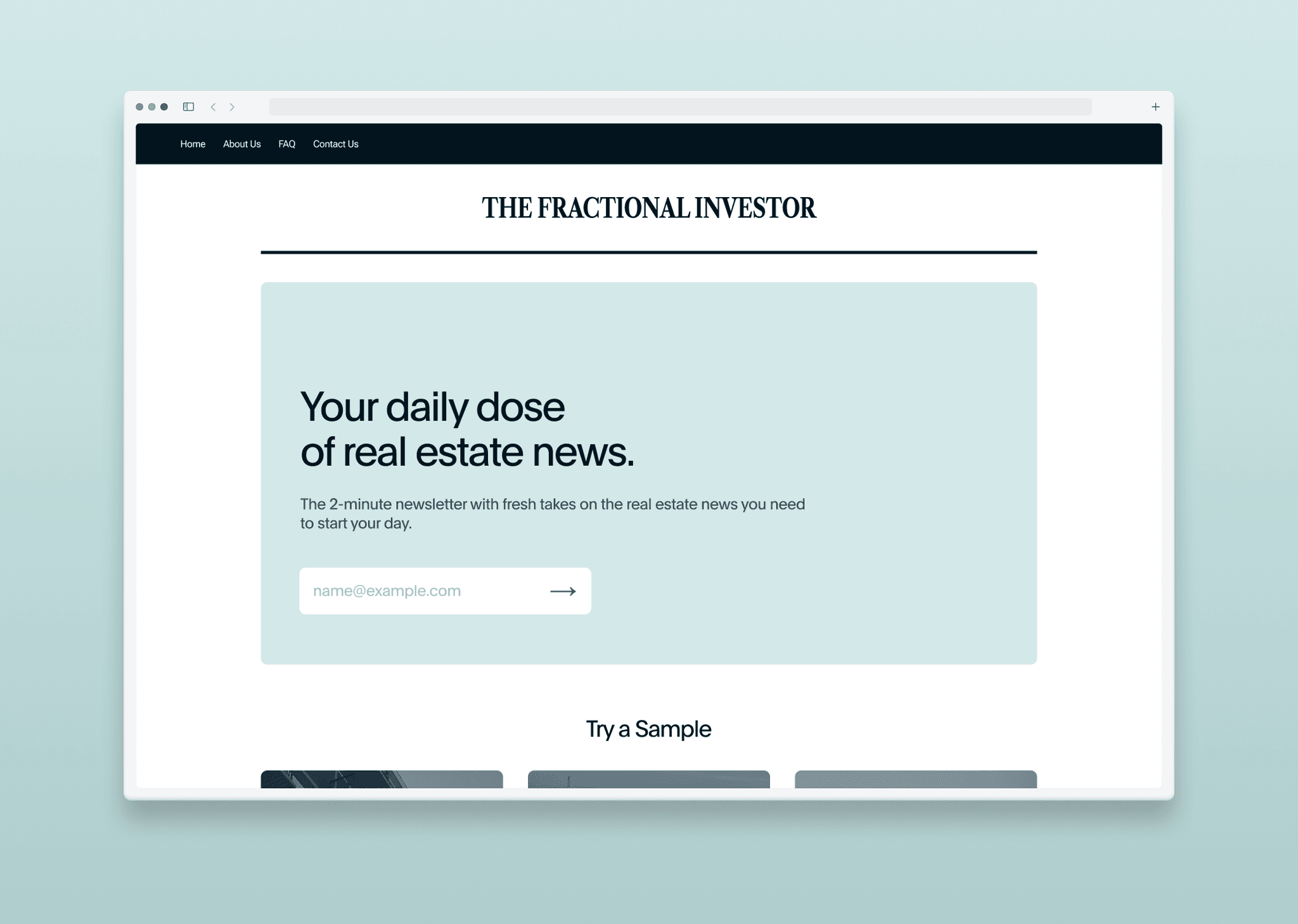 'The Fractional Investor' Branding & Website Design Concept